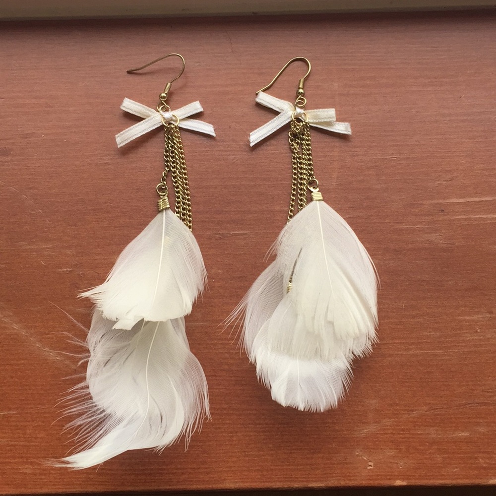 Feathered earrings